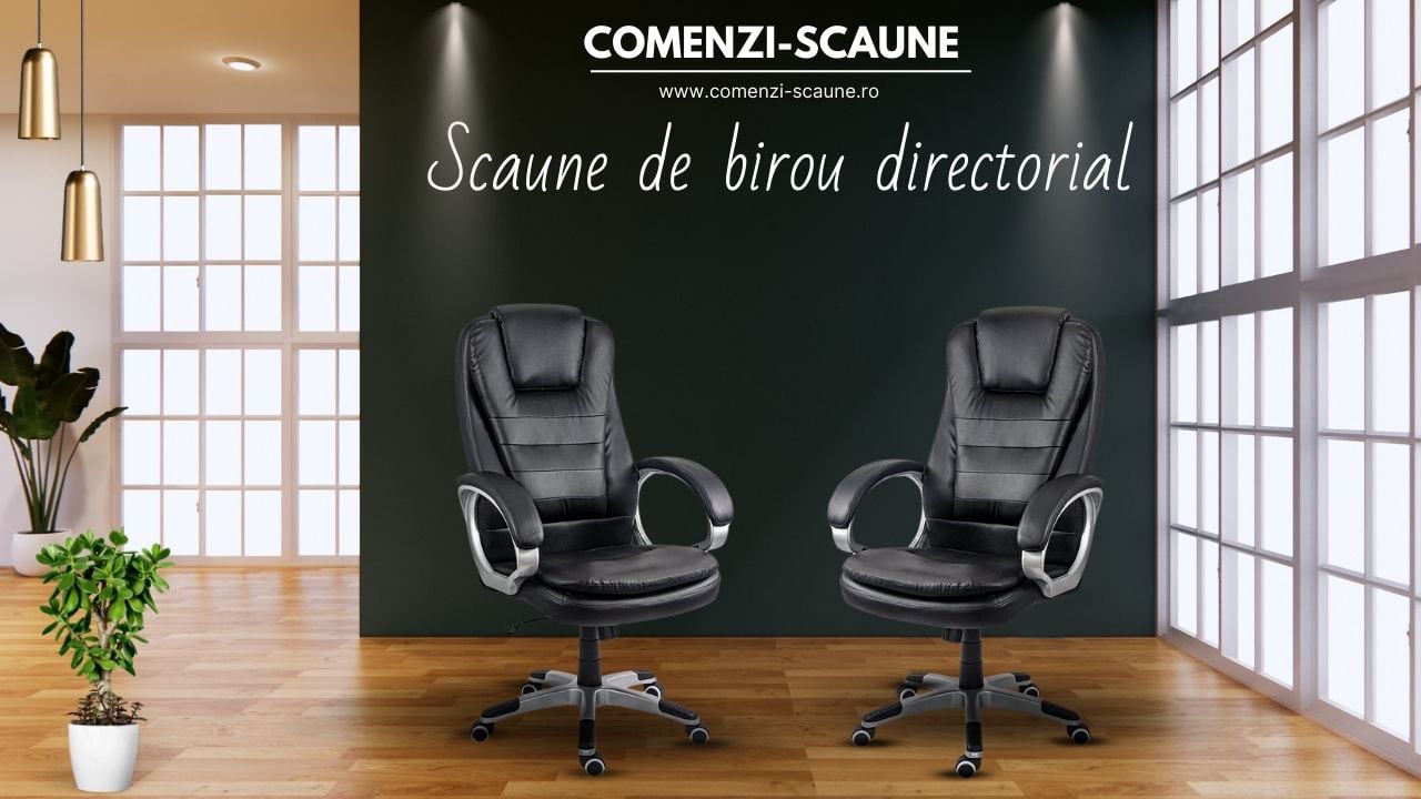 Scaun de birou reglabil și rotativ din piele eco OFF 201S